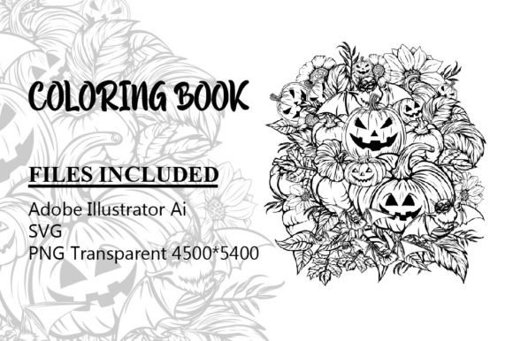 Download Pumpkin and Bat Coloring Book Page - Coloring book page Collection