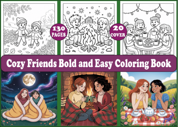 Download Cozy Friends Bold and Easy Coloring Book - Cozy friends Collection