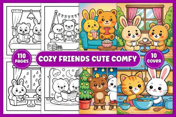 Download Cozy Friends Cute &amp; Comfy Coloring Pages - Cozy friends Collection