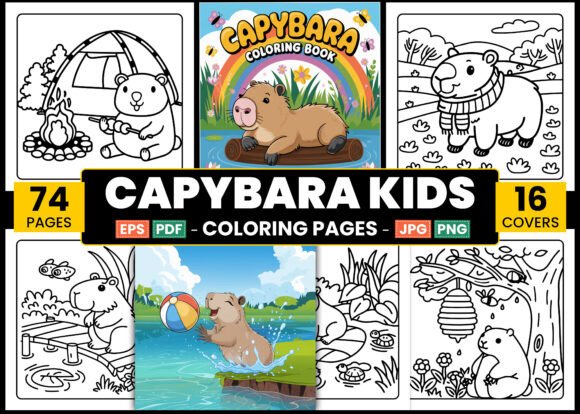Download Capybara Kids Coloring Book Pages - Coloring book page Collection