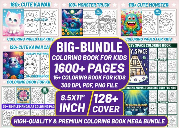 Download Kids Big Bundle of Coloring Book Pages - Coloring book page Collection