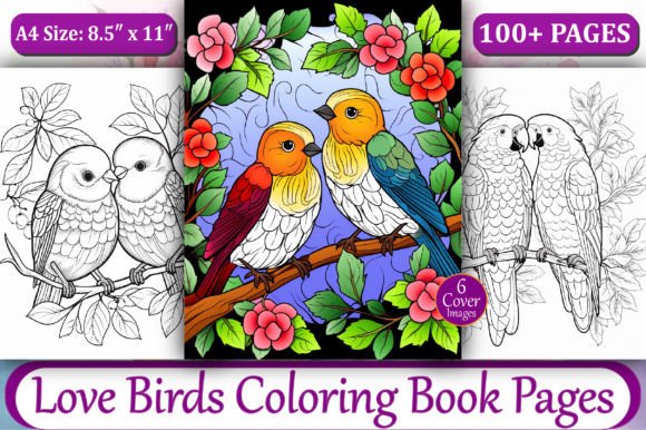 Download Valentine Love Birds Coloring Book Pages - Coloring book page Collection