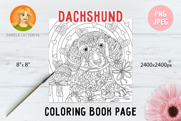 Download Coloring Book Page Dachshund PNG JPG - Premium Resources