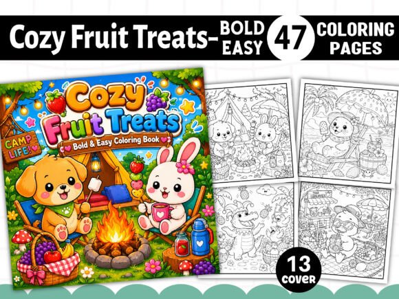 Download Cozy Fruit Treats Coloring Book Pages - Coloring book page Collection