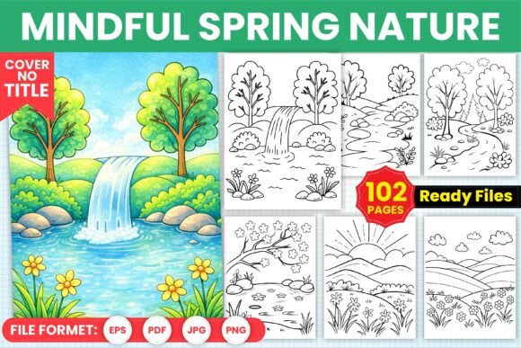 Download Mindful Spring Nature Coloring Book Page - Premium Bundle