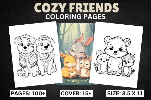 Download Cozy Friends Coloring Book for Adults - Cozy friends Collection