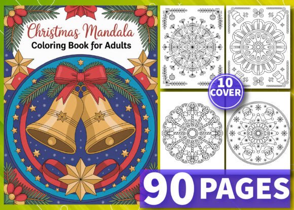 Download 90 Christmas Mandala Coloring Pages KDP - Mandala coloring pages Collection