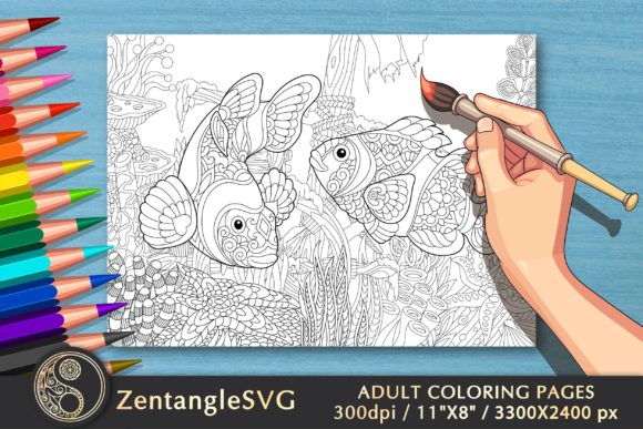 Download Fish Adult Coloring Book Page - Premium Bundle