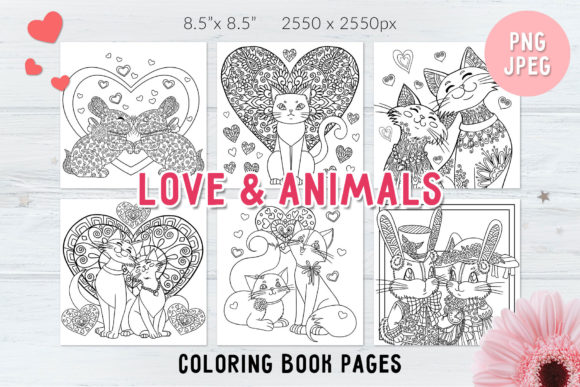 Download Love &amp; Animals. Coloring Book Page Adult - Premium Resources