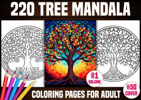 Download 220 Tree Mandala Coloring Pages - KDP - Mandala coloring pages Collection