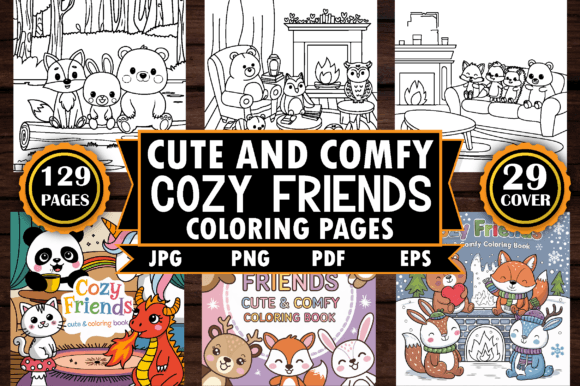 Download Cozy Friends Cute &amp; Comfy Coloring Pages - Cozy friends Collection