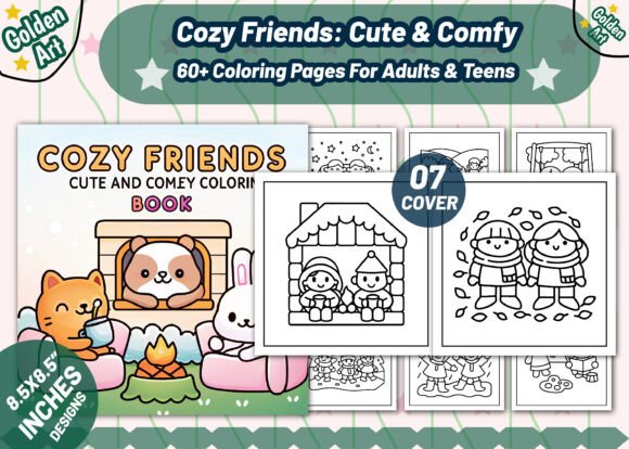Download Cozy Friends: 60 Coloring Pages - Cozy friends Collection