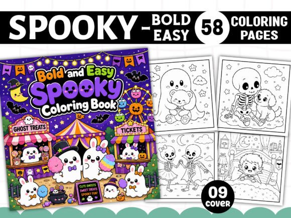 Download Bold and Easy Spooky Coloring Book Pages - Coloring book page Collection