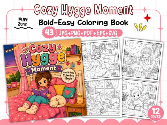 Download Cozy Hygge Moment Coloring Book Pages - Coloring book page Collection