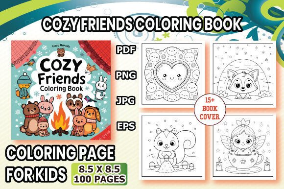 Download Cozy Friends Bold and Easy Coloring Book - Cozy friends Collection