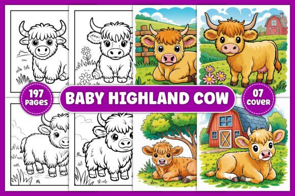 Download Baby Highland Cow Coloring Book Pages - Coloring book page Collection