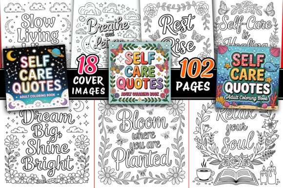 Download Self-Care Coloring Book Pages for Adults - Coloring book page Collection